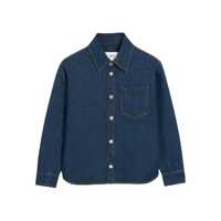 Camasi Blue Cotton Overshirt Barbati