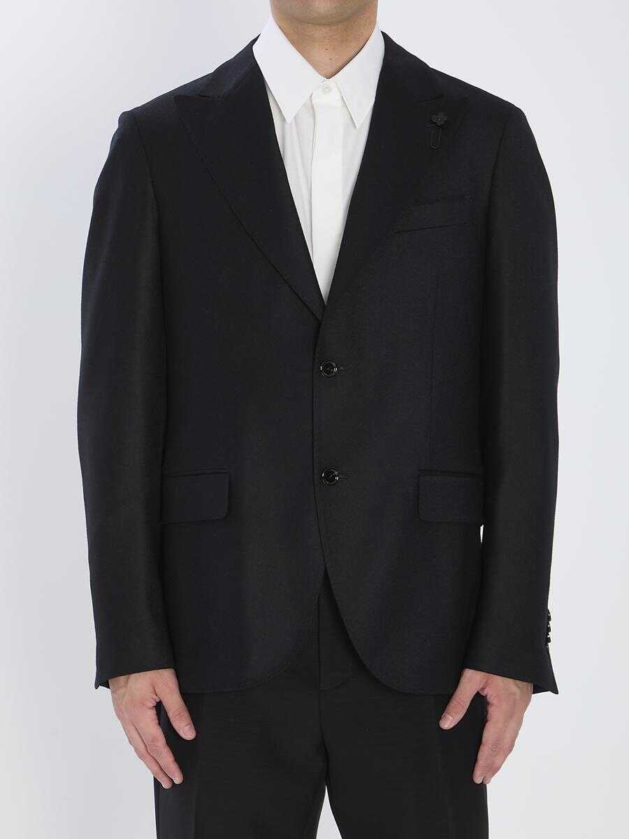 Geci Lardini Jacket In Pure Virgin Wool And Cashmere Black Barbati (BM 18997614) 1