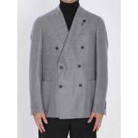 Sacouri Double-Breasted Jacket In Pure Virgin Wool Barbati