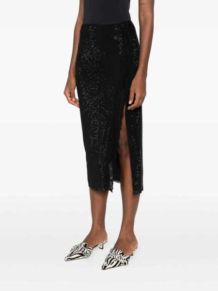 Fuste Self-Portrait Self-Portrait Rhinestone Midi Skirt Black Femei (BM 18999435) 3