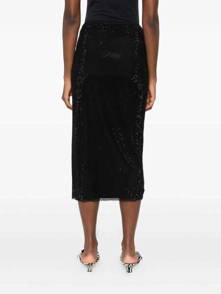 Fuste Self-Portrait Self-Portrait Rhinestone Midi Skirt Black Femei (BM 18999435) 4