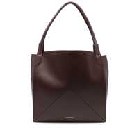 Genti de mana 'Victoria' Bordeaux Handbag With V Stitching On The Front And Embossed Logo Lettering On The Front In Leather Woman Femei