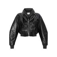 Bomber jacket Givenchy Givenchy Black Leather Bomber Jacket Femei