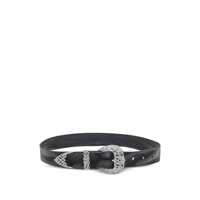 Curele Orciani Orciani Black Leather Belt With Jewel Buckle Femei