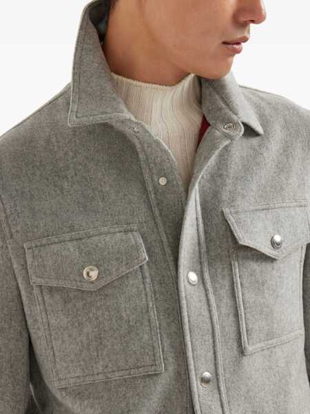 Geci Brunello Cucinelli Brunello Cucinelli Cashmere Jacket GREY Barbati (BM 19002063) 5