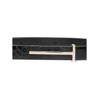 Accesorii Tom Ford Dama - Curele Tom Ford Black Belt With T Buckle Closure And Embossed Crocodile Effect In Leather Woman Black Femei (BM 19003446) - B-mall.ro