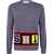 Comme des Gar&ccedil;ons Crewneck Sweater with colorful lettering GREY
