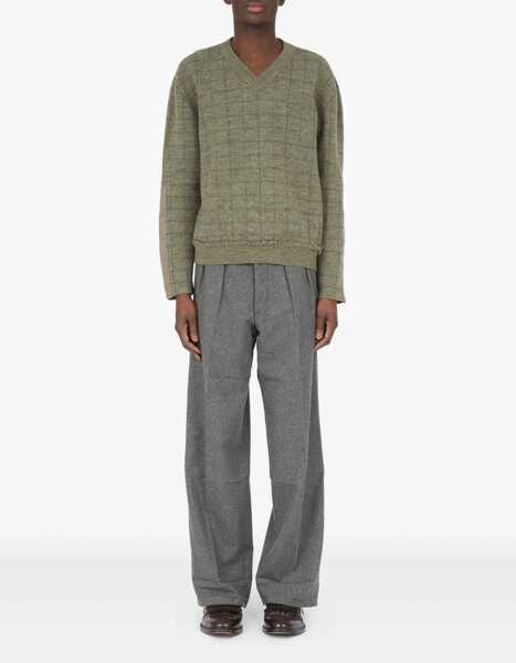 Pulovere Maison Margiela V-neck Sweater MILITARY GREEN Barbati (BM 19003879) 2