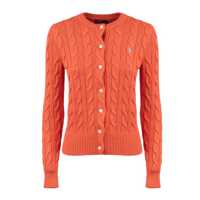 Cardigane Ralph Lauren Solar Sky Cotton Cable-Knit Crew Neck Cardigan Femei