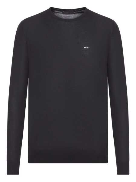 Pulovere Prada Prada Crew Neck Sweater In Combed Wool Black Barbati (BM 19006236) 1