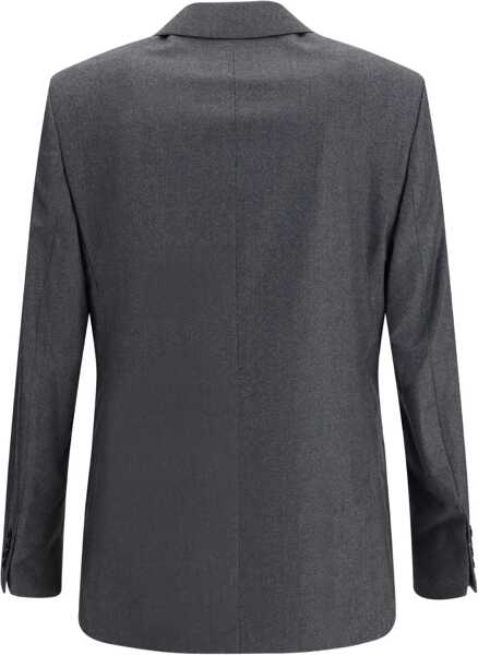 Sacouri AMI Paris Double-breasted Blazer in Virgin Wool ANTHRACITE Barbati (BM 19007245) 2