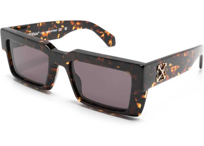 Ochelari de soare Off-White Tortoiseshell Rectangular Moberly Sunglasses With Monogram Brown Femei (BM 19007350) 2