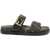 Fendi FF fabric sandal TABACCO NERO+NERO