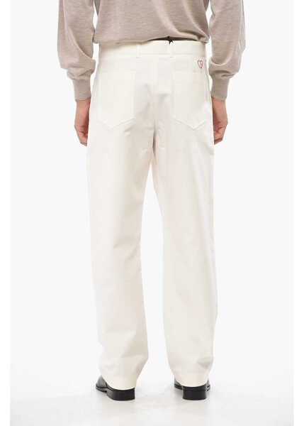 Pantaloni casual Dior Stretch Cotton Pants With Embroidered Logo White Barbati (BM 19007509) 2
