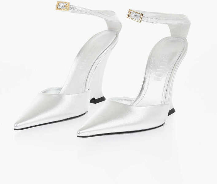 Pantofi stiletto 3JUIN Lam Leather Clea Pumps With Wedge Heel 10Cm Silver Femei (BM 19007515) 1