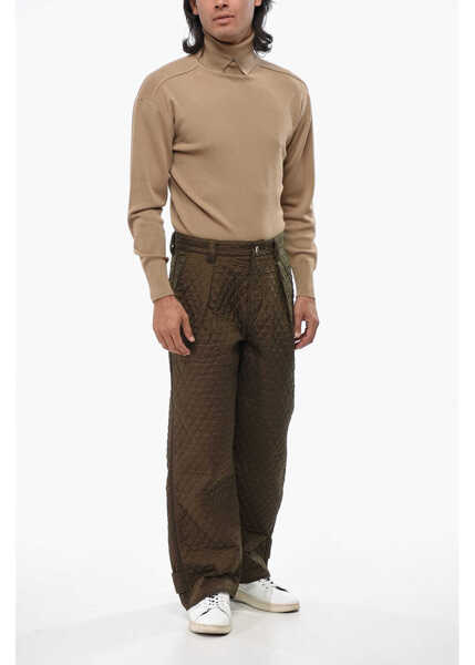 Pantaloni casual Burberry Single-Pleated Quilted Nylon Pants Military Green Barbati (BM 19007572) 4