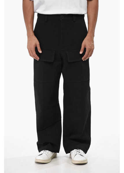 Pantaloni casual Valentino Garavani Wide Leg Cargo Pants Black Barbati (BM 19007575) 1