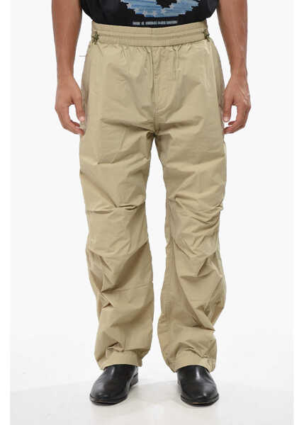 Pantaloni casual Burberry Solid Color Nylon Pants With Elastic Waistband Beige Barbati (BM 19007584) 1