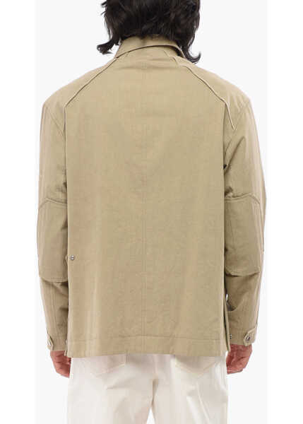 Jachete Dior Lightweight Cotton Utility Jacket With Hidden Buttoning Beige Barbati (BM 19007848) 2