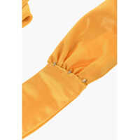 Esarfe Elisabetta Franchi Dama - Esarfe Elisabetta Franchi Glittery Logoed Foulard Yellow Femei (BM 19007920) - B-mall.ro
