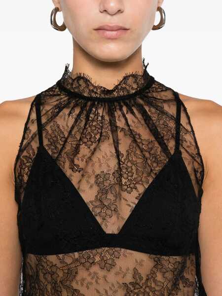 Topuri Alexander McQueen Sleeveless black Lace Top BLACK Femei (BM 19008052) 5