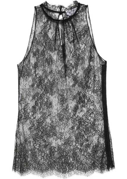 Topuri Alexander McQueen Sleeveless black Lace Top BLACK Femei (BM 19008052) 1