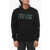 Versace Jeans Couture Fleeced Cotton Crew-Neck Sweatshirt With Iride Black