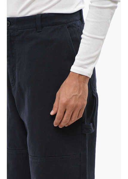 Pantaloni casual Dolce & Gabbana Straight Leg Chino Pants With Silver-Tone Logo Blue Barbati (BM 19008184) 2