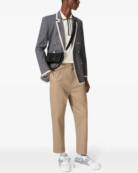 Pantaloni casual Valentino Garavani Single-Pleated Straight Leg Pants Beige Barbati (BM 19008301) 2