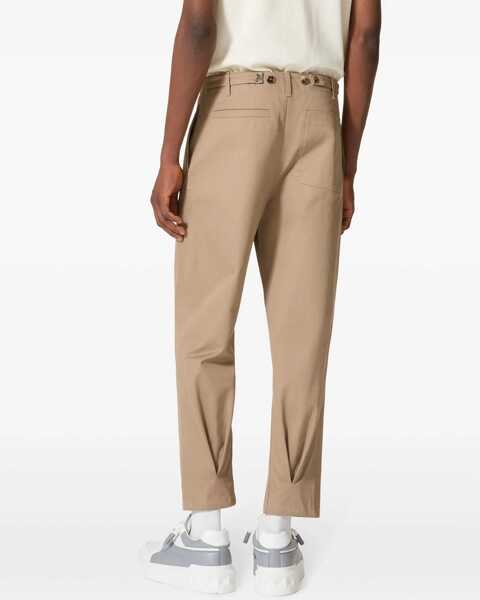 Pantaloni casual Valentino Garavani Single-Pleated Straight Leg Pants Beige Barbati (BM 19008301) 4