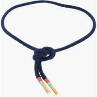 Accesorii Elisabetta Franchi Dama - Curele Elisabetta Franchi Woven Fabric Belt With Embroideries Blue Femei (BM 19008361) - B-mall.ro