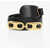 C&eacute;line Leather Belt With Gold Finish Monogram Buckle 45Mm Black
