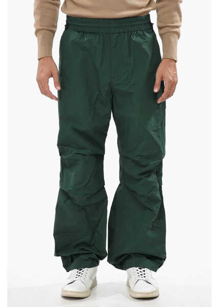 Pantaloni casual Burberry Solid Color Nylon Pants With Elastic Waistband Green Barbati (BM 19008508) 1