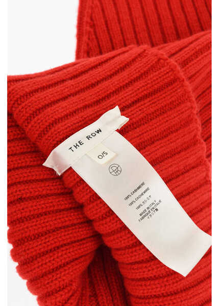 Manusi THE ROW Ribbed Cashmere Fergie Gloves Red Femei (BM 19008523) 4