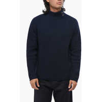 Pulovere Wool And Cashmere Turtleneck Sweater With Buttons Barbati