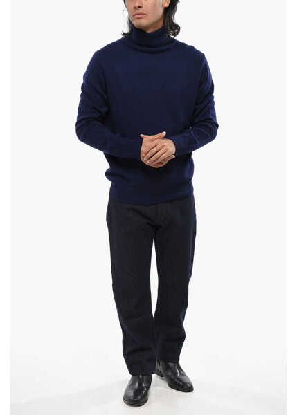 Pulovere Aspesi Wool Turtleneck Sweater Blue Barbati (BM 19010512) 4