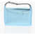 E&Eacute;RA Lam&egrave; Leather Moon Handbag With Carabiner Detail Light Blue