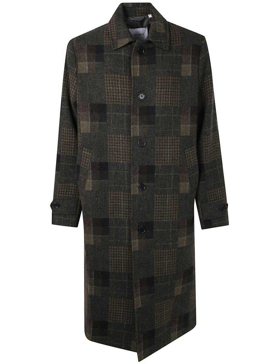 Paltoane LES DEUX Les Deux Maximilian Patchwork Wool Coat Clothing BROWN Barbati (BM 19010610) 1