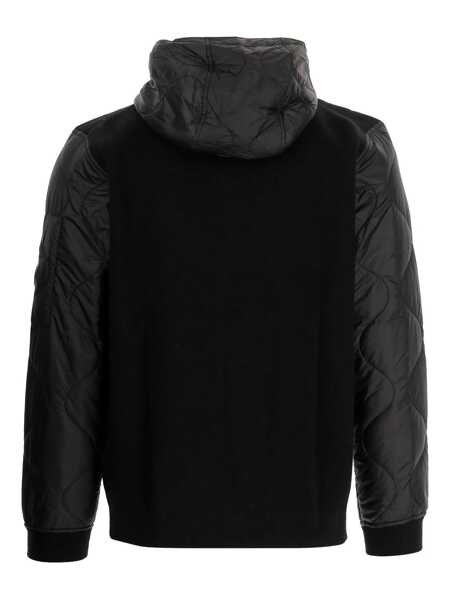 Topuri C.P. Company Black Jacket With Drawstring Hood And Logo Plaque On The Sleeve In Wool Man Black Barbati (BM 19010955) 2