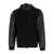 C.P. Company Black Jacket With Drawstring Hood And Logo Plaque On The Sleeve In Wool Man Black