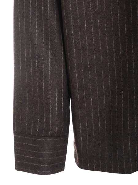 Camasi NN.07 Nn.07 Brown Wool Shirt BROWN STRIPE Barbati (BM 19011414) 4