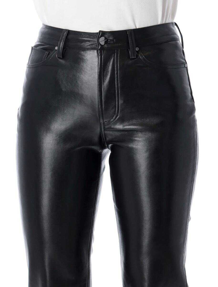 Pantaloni casual ANINE BING Anine Bing Bruno Recycled Leather Pants In Black Black Femei (BM 19011561) 3