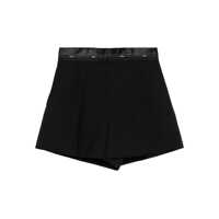 Pantaloni casual Msgm Msgm Black Shorts With Waist Detail Femei