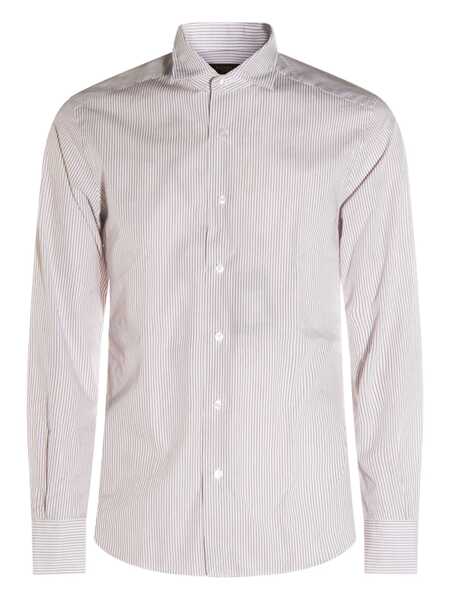 Camasi GLANSHIRT Glanshirt White And Brown Cotton Shirt MULTICOLOR Barbati (BM 19012422) 1