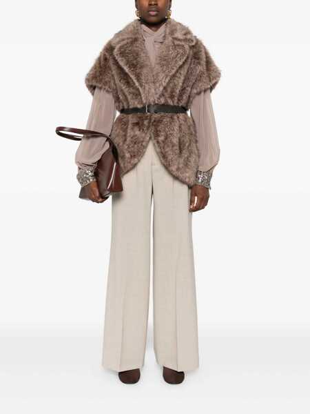 Geci P.A.R.O.S.H. P.A.R.O.S.H. Gilet BROWN Femei (BM 19013640) 2