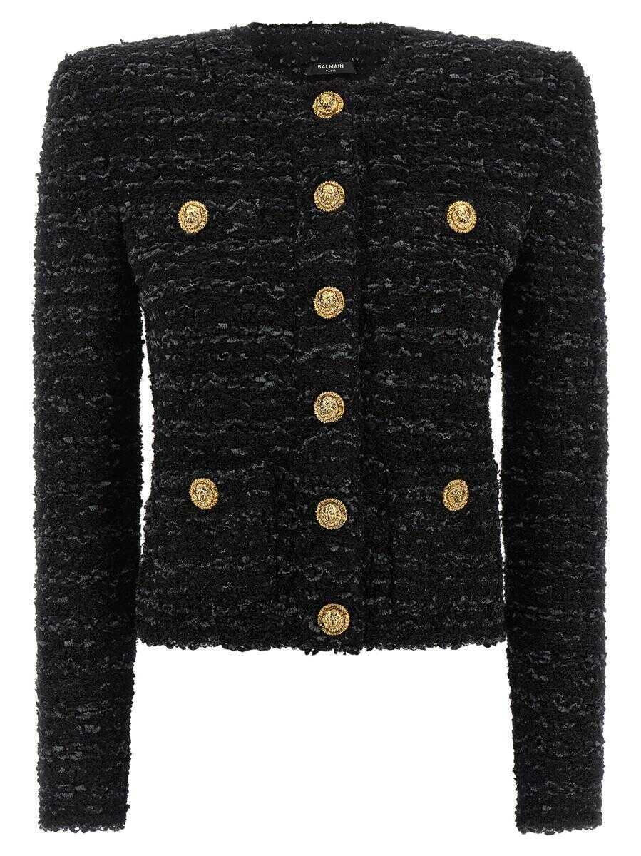 Geci Balmain Balmain Tweed Blazer Black Femei (BM 19013877) 1