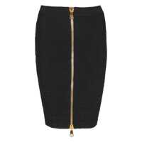 Fuste Balmain Hw Zipped Croco Knit Knee Lenght Skirt Clothing Femei