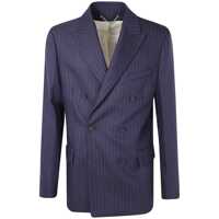 Sacouri Golden Goose "Journey" Man'S Double Breasted Blazer Pinstripe Vw Clothing Barbati