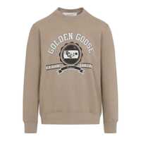 Pulovere Golden Goose "Journey" Man'S Crew Neck Sweatshirt Dyed Cotton Fleece With Print Clothing Barbati