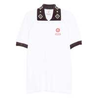 Camasi Casablanca "Chenille" Collar White Raglan Polo. Clothing Barbati